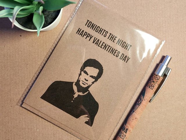 Funny Dexter valentines Card - Tonights the night