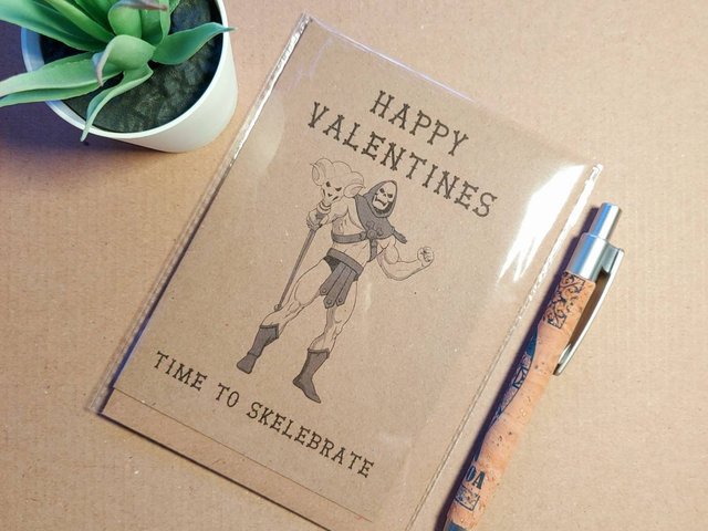 Funny Skeletor valentines Card - He man valentines Card