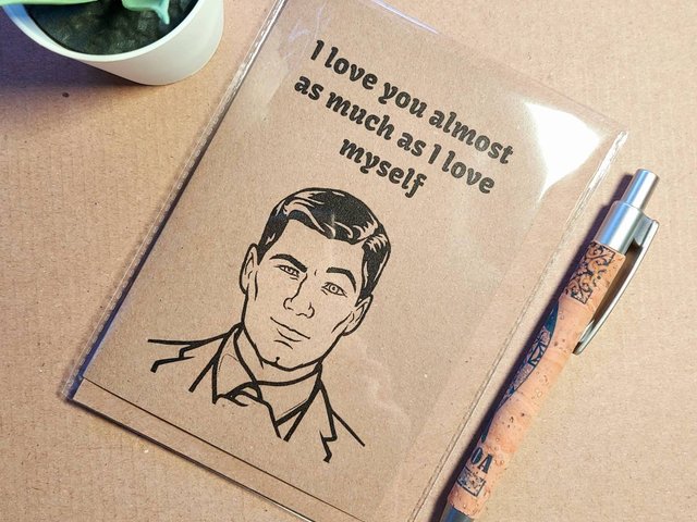 Funny Archer Valentines Card - I love you