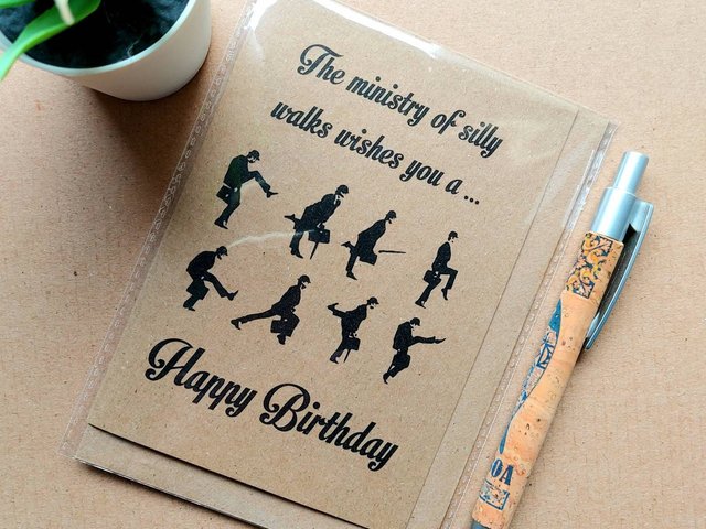 Monty Python Birthday Card - Ministry of silly walks Funny Card