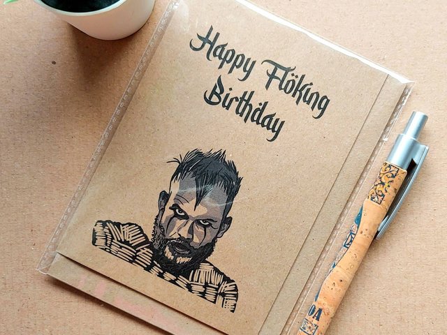 Funny Vikings Birthday Card - Floki Birthday card