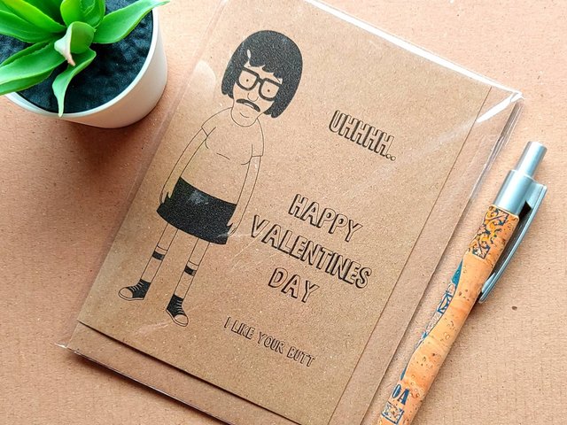 Funny Bobs Burgers Valentines Card - Tina Belcher I like your butt