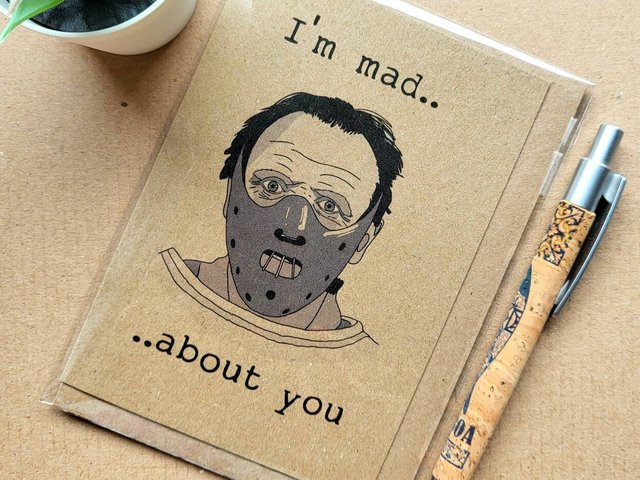 Funny Hannibal Valentines Card - Funny Horror Movie Hannibal Lecter valentines card