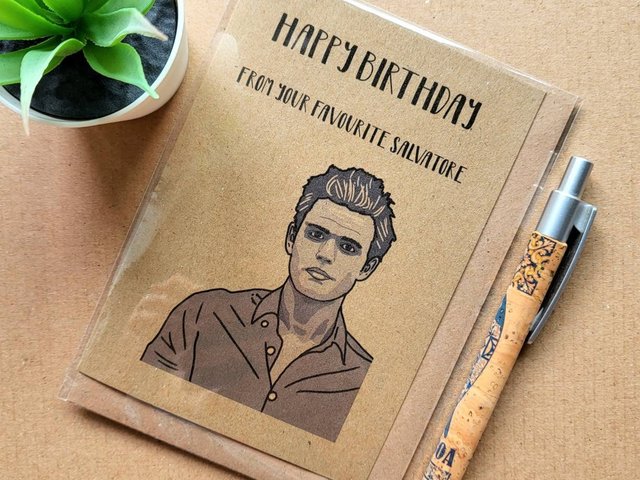 Funny vampire diaries Birthday Card - Stefan Salvatore