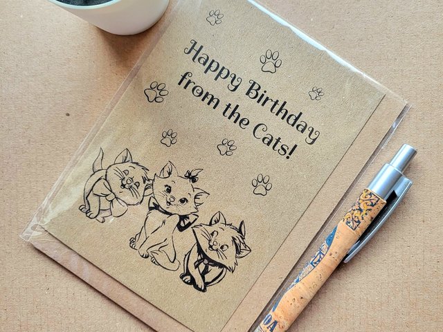 Happy Birthday from the Cats card - Birthday card from Cats to owner