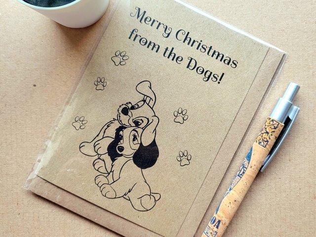 Merry Christmas from the Dogs card - xmas card from Dogs to owner