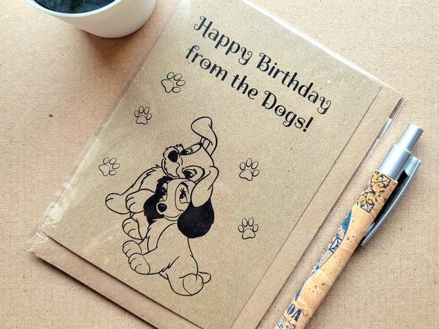 Happy Birthday from the dogs card - Birthday card from Dogs to owner