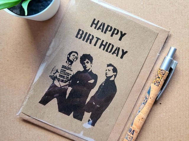 Green Day Birthday Card - Greenday band greeting card