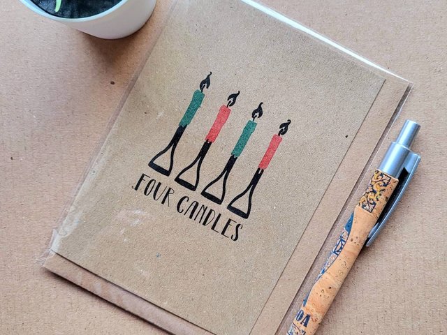 Funny Four Candles Christmas card - Fork Handles