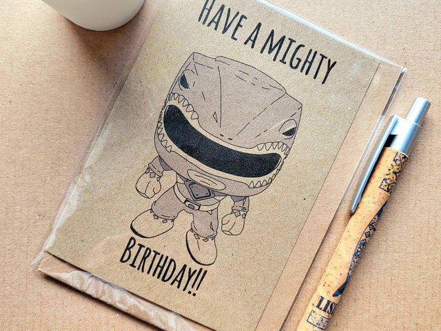 Funny Power Rangers Birthday Card - Mighty Birthday!