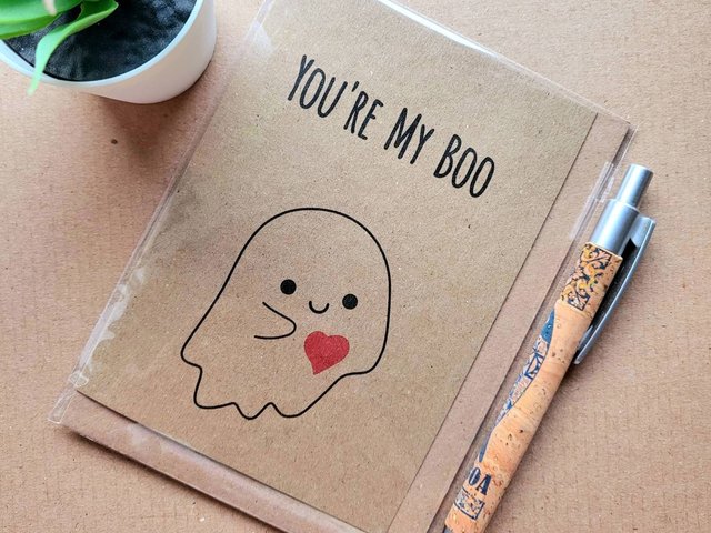 Cute Ghost valentines card - You're my Boo
