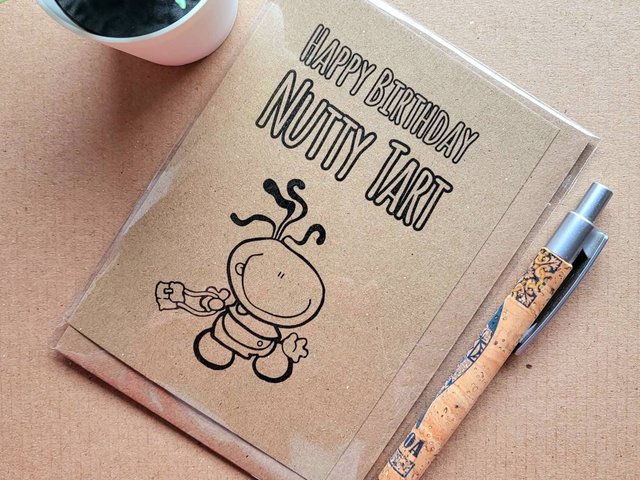Funny Bubblegum 1990s Birthday card - Nutty Tart