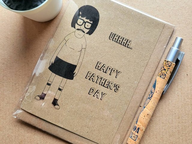 Funny Bobs Burgers Fathers Day Card - Tina Belcher uhhh