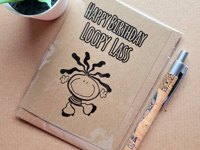 Bubblegum 1990s Birthday card - Loopy Lass