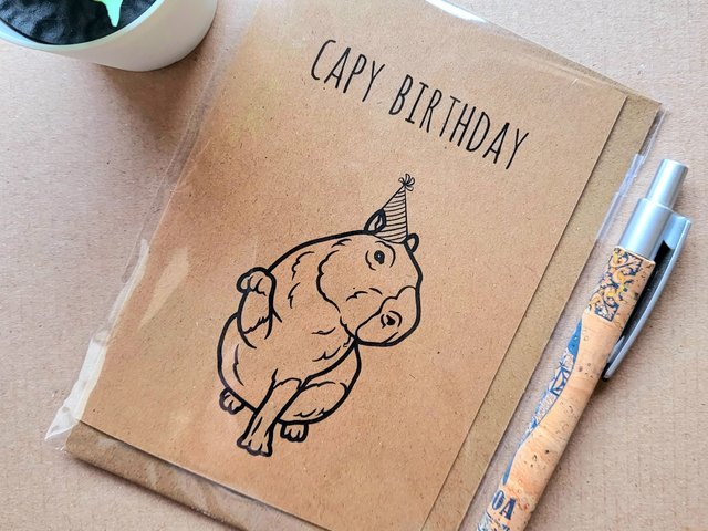 Funny Capybara Birthday card