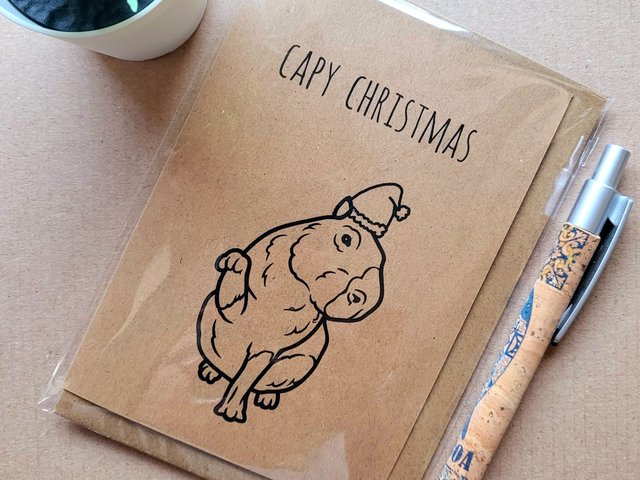 Funny Capybara Christmas Card