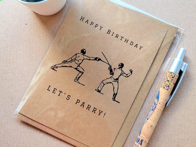 Funny Fencing Birthday card