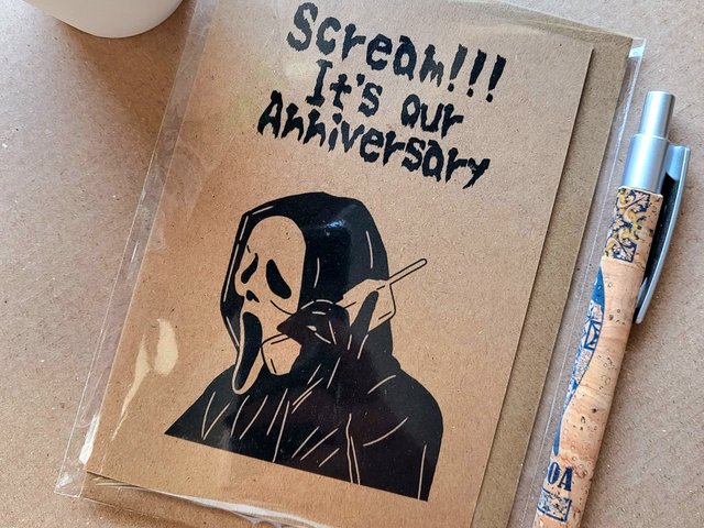 Horror Ghostface Anniversary Card - Scream it's our anniversary!