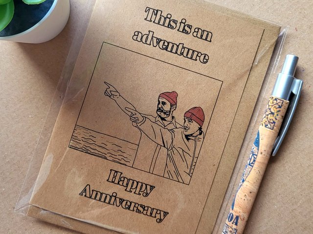 Funny Life Aquatic Anniversary card