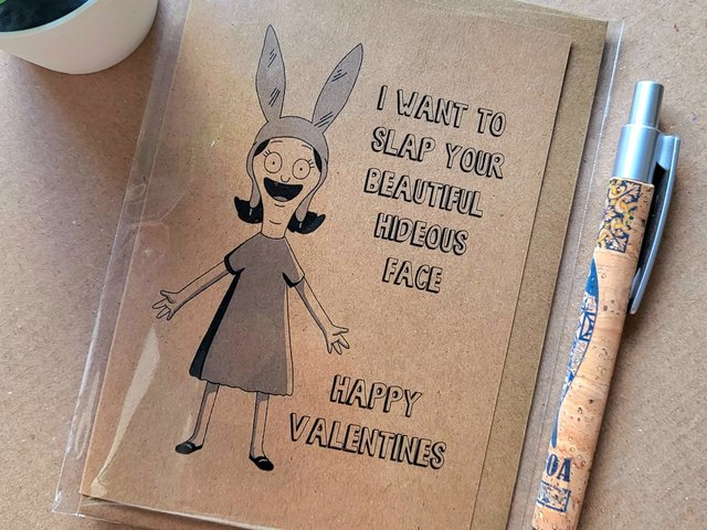 Funny Bobs Burgers Valentines Card - Louise Belcher