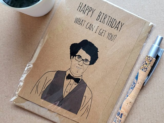 Funny IT crowd Birthday Card -  Moss at the Theatre