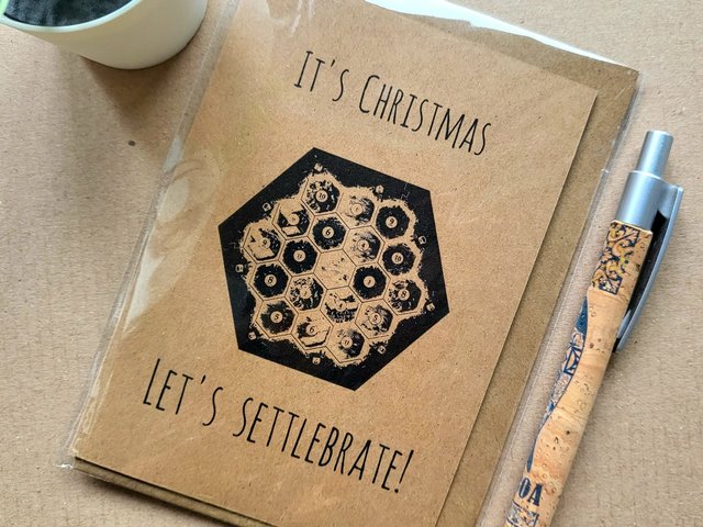 Settlers of Catan Christmas Card - Funny Geeky board game card